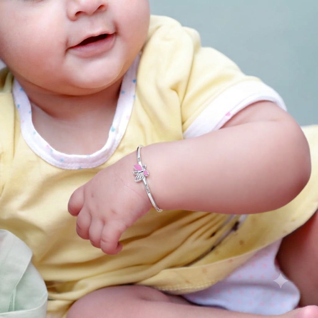 925 silver baby bangle | Adjustable | 0 to 3 Years | 2 Years Warranty | Hallmarking | Gifts for baby girls & kids