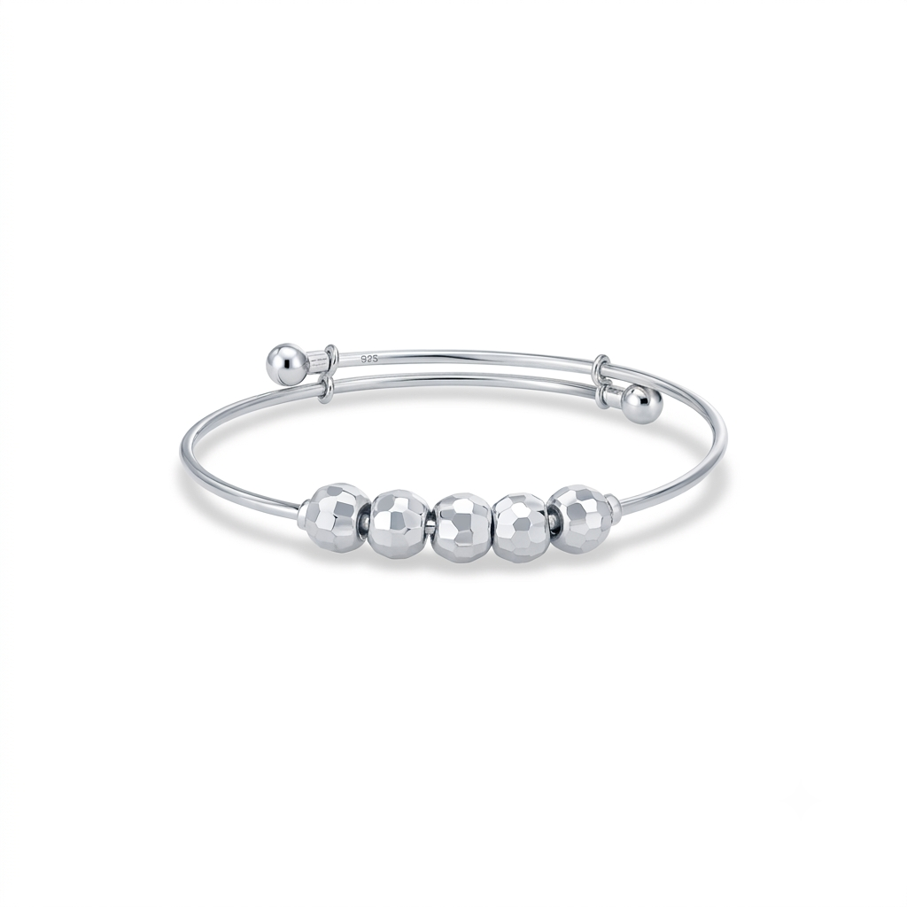 Attractive Bangle With Beads for Kids (925 Silver)