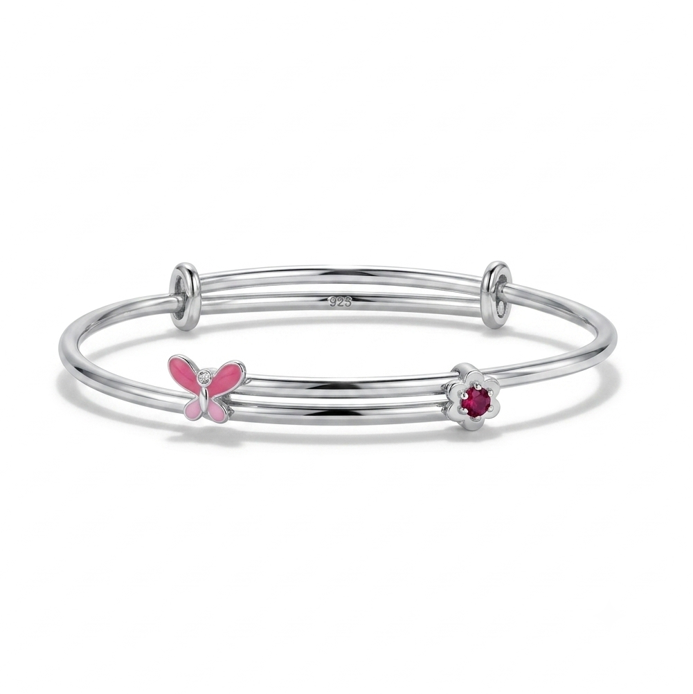 Flutter Butterfly Baby Bangle (925 Silver)