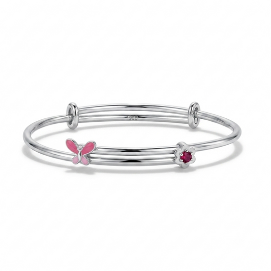 Flutter Butterfly Baby Bangle (925 Silver)