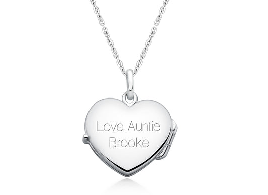 Heart Locket "Design Your Own" Children's Necklace for Girls (50+ Optional Charms & FREE Engraving) - Sterling Silver