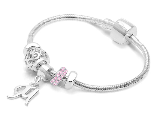 Adoré™ 3 Charm Initial Starter Set, Baby/Children's Personalized Charm Bracelet for Girls - Sterling Silve